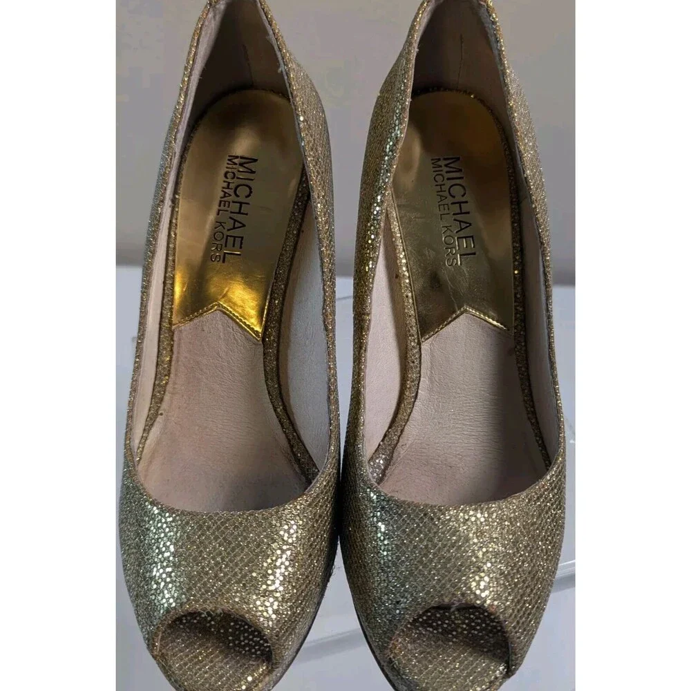 Michael Kors York Platform Gold Metallic Leather Size - 6M